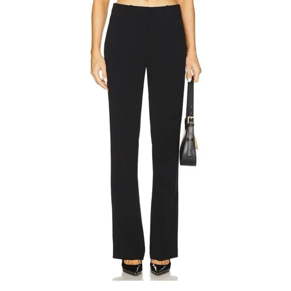 Theory High-Rise Flare Pants Black | Compact Crepe Work Trouser | Size 8